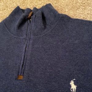Polo Ralph Lauren Quarter Zip Pullover Navy Sz. L